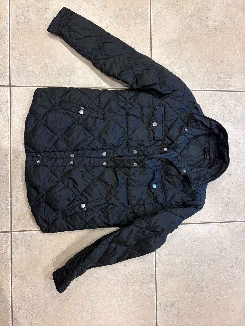 Woman’s Quilted Black Puffer ShirtJacket -